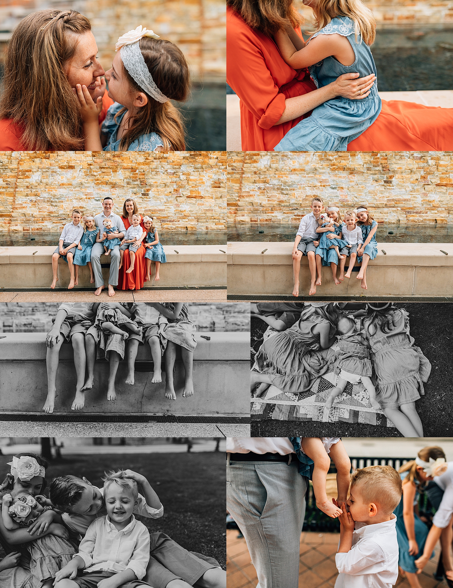 woodlands-waterway-family-session-lifestyle-red-dress-denim-skirts