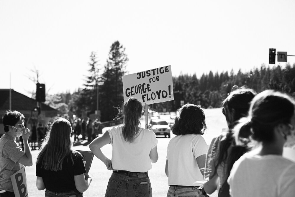 Peaceful Demonstration in Rural Grass Valley, California Protest photographed by Lenka Vodicka