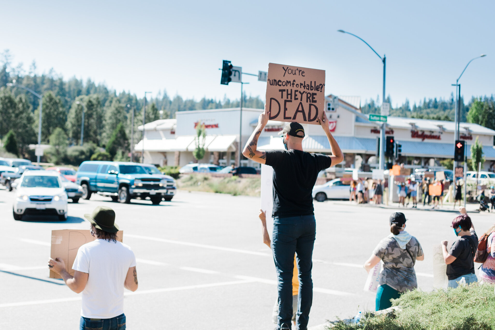 Peaceful Demonstration in Rural Grass Valley, California Protest photographed by Lenka Vodicka