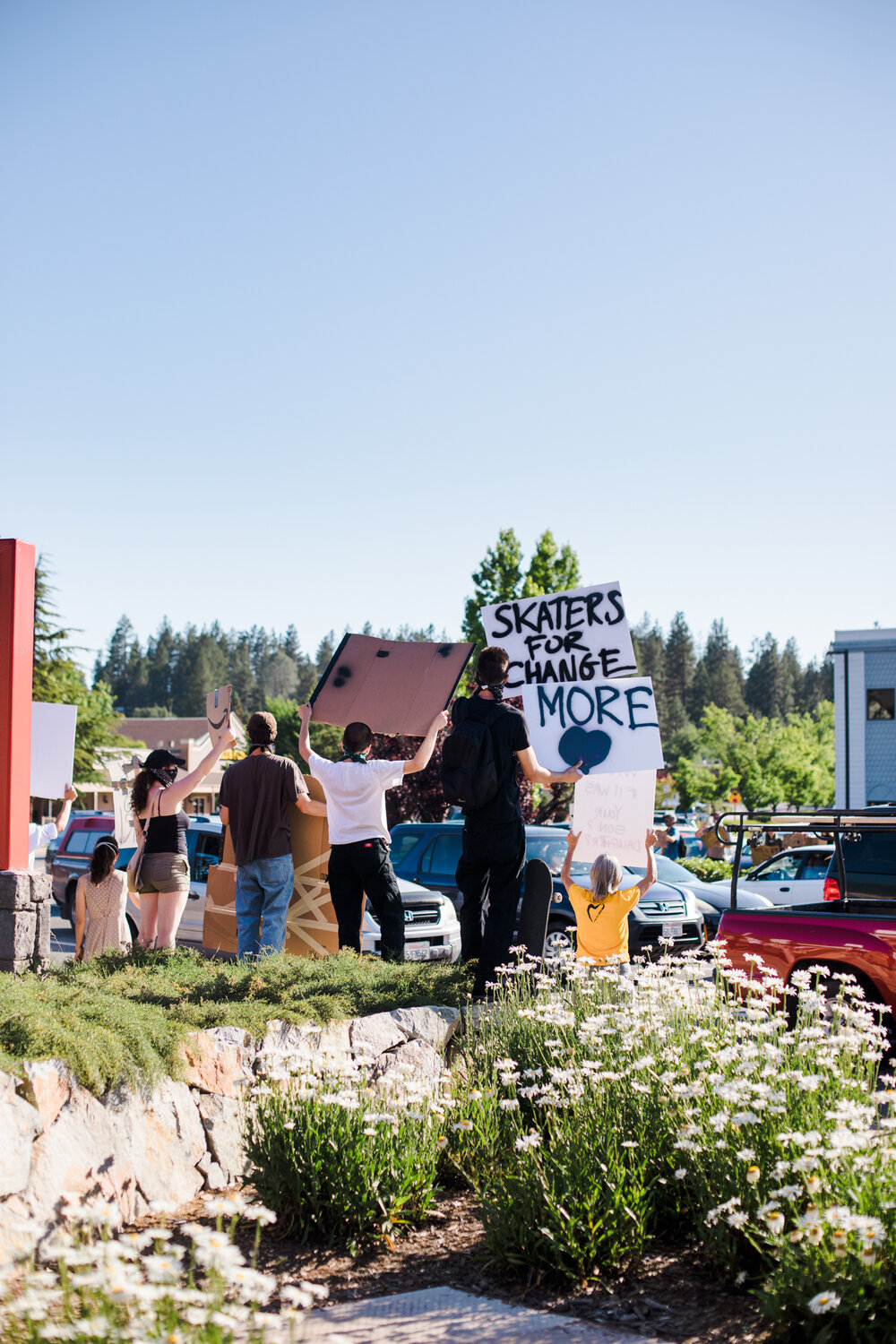 Peaceful Demonstration in Rural Grass Valley, California Protest photographed by Lenka Vodicka