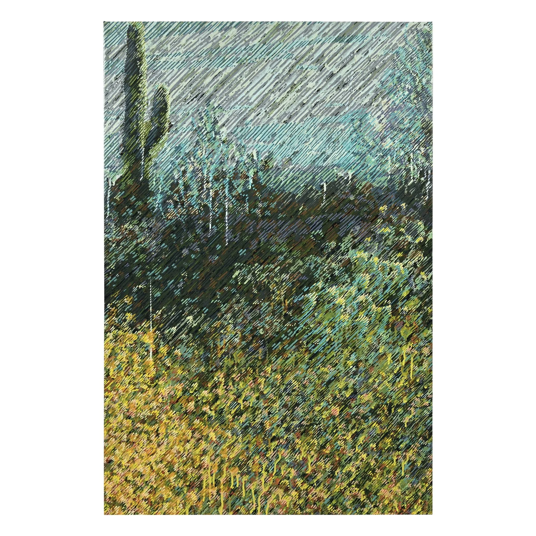  South Mountain 2, acrylic and ink on canvas by Chickasaw Choctaw artist Addison Karl. 