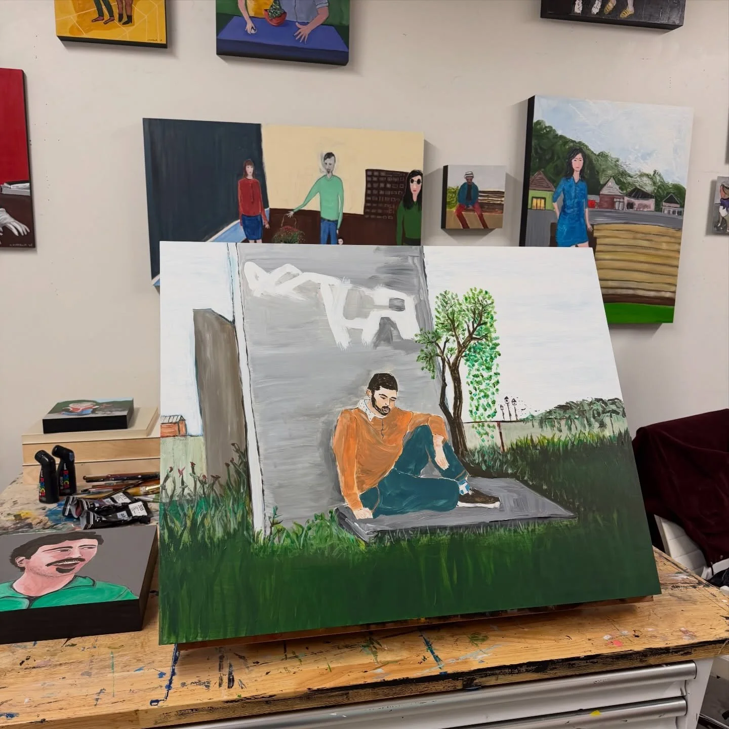 Painter Cheryl Finfrock, based in Building 1, Studio #218 at Canopy, is currently developing Conversations in Texas, an ongoing portrait and storytelling project. Through conversations with people she meets in Texas, Finfrock creates painted portrait