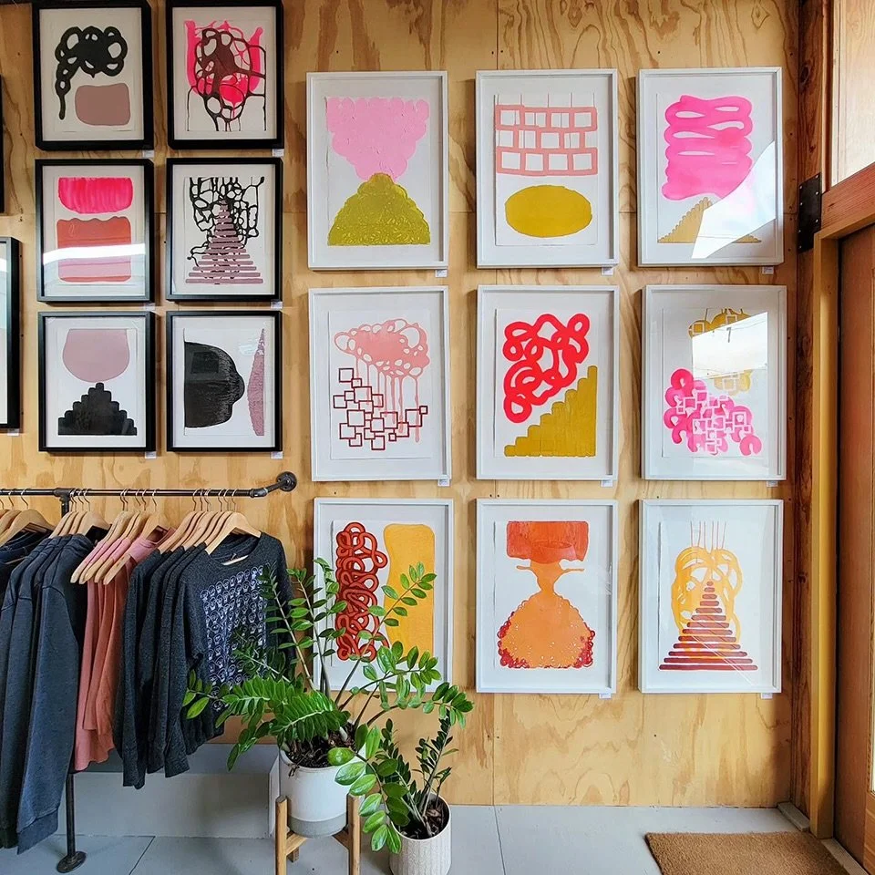 In the Spotlight ⭐️ @supermaggiekleinpeter @supermaggie

Tucked away in the purple art trailers on the west side of Canopy, artist Maggie Kleinpeter&rsquo;s studio is filled floor to ceiling with bold, colorful paintings and original apparel. Rooted 