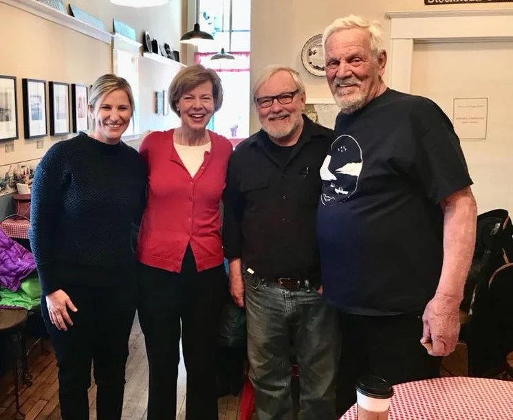 LPLA Executive Director, Rylee Main, with U.S. Senator Tammy Baldwin at the Stockholm Pie & General Store.