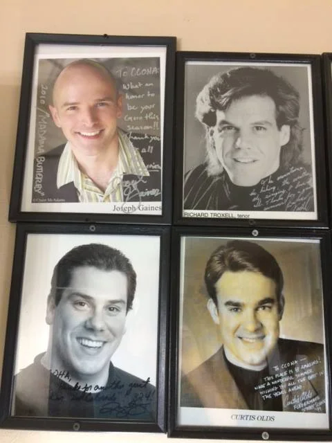 My head shot is nestled among many fine colleagues from decades of performers featured on the walls of Central City Opera, in Colorado.