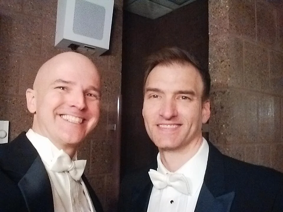 With Baritone Mark Womack, just before our 2016 opening night performance of CARMINA BURANA with the Fargo-Moorhead Symphony.