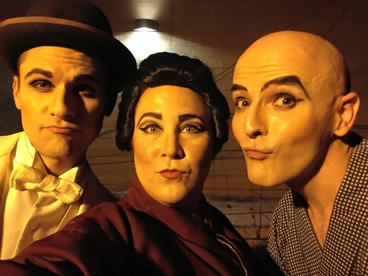 The trio of trouble: Brian James Myer (Yamadori), Stephanie Weiss (Suzuki), and yours truly as Goro. MADAMA BUTTERFLY, Opera Las Vegas, 2015.