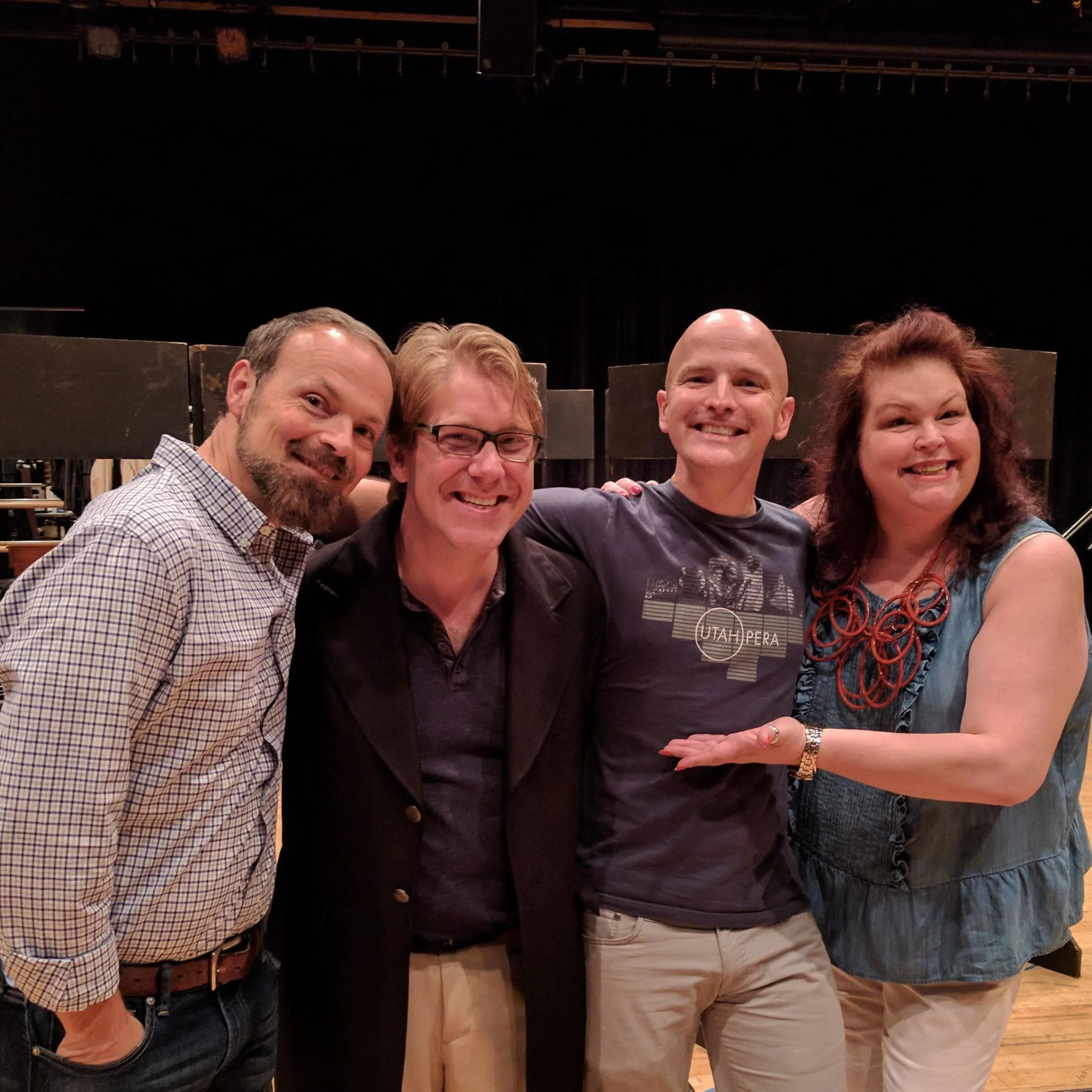 A Utah Opera mini-reunion on the first day of ELIZABETH CREE rehearsals at Opera Philadelphia, Sept. 2017.