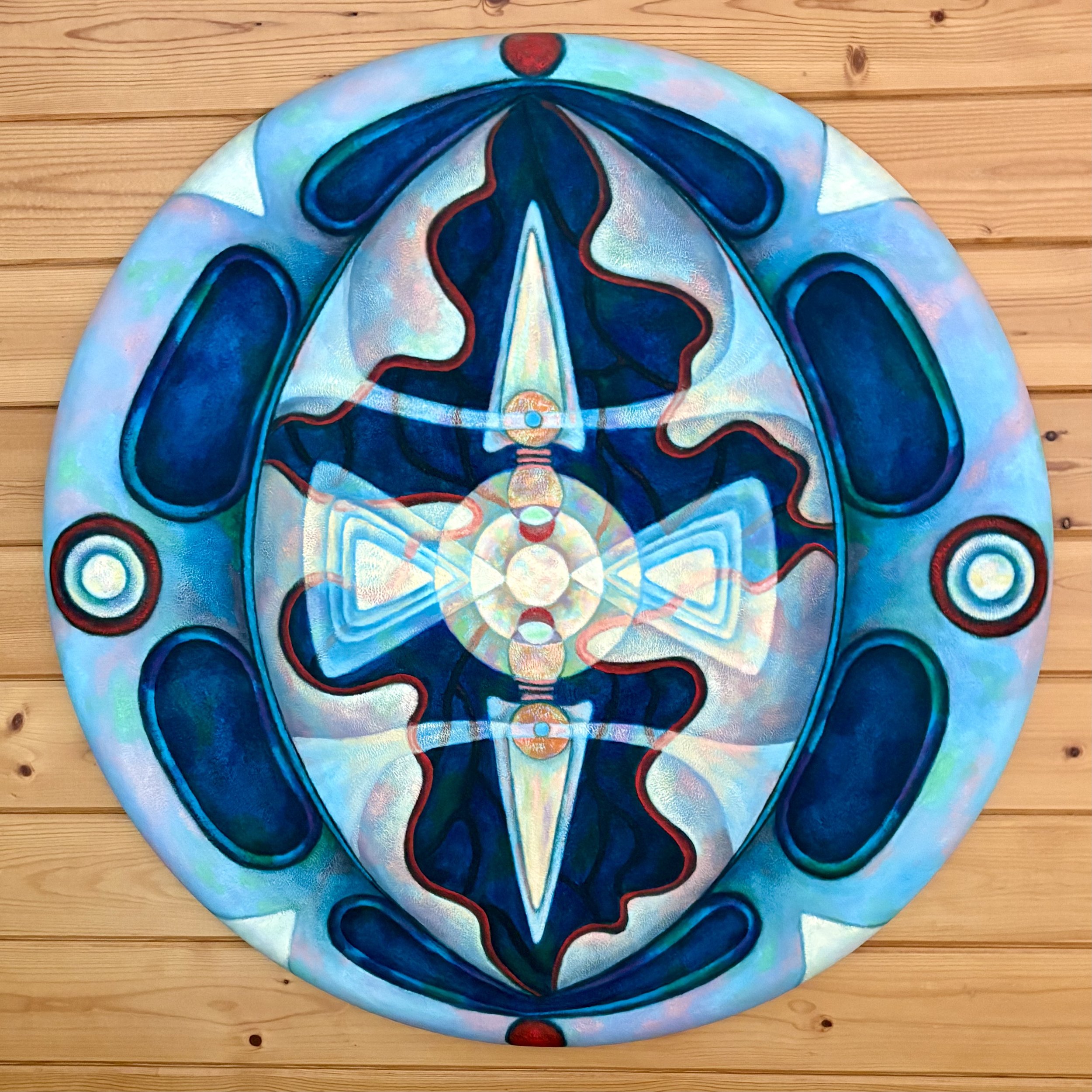 Don Gordon “Cerulean Blue Ocean” Round Canvas Original Painting