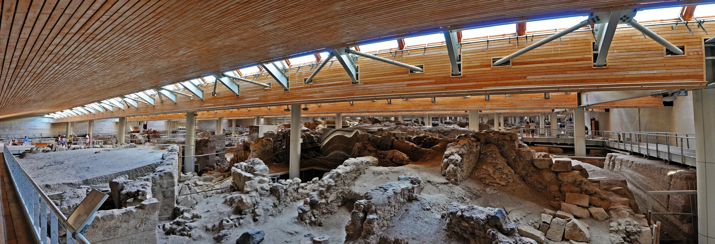 Akrotiri excavation at Thera via Wikimedia Commons