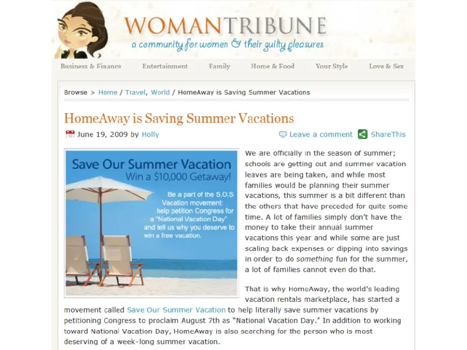 Save Our Summer Vacation