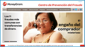 MoneyGram anti-fraud website
