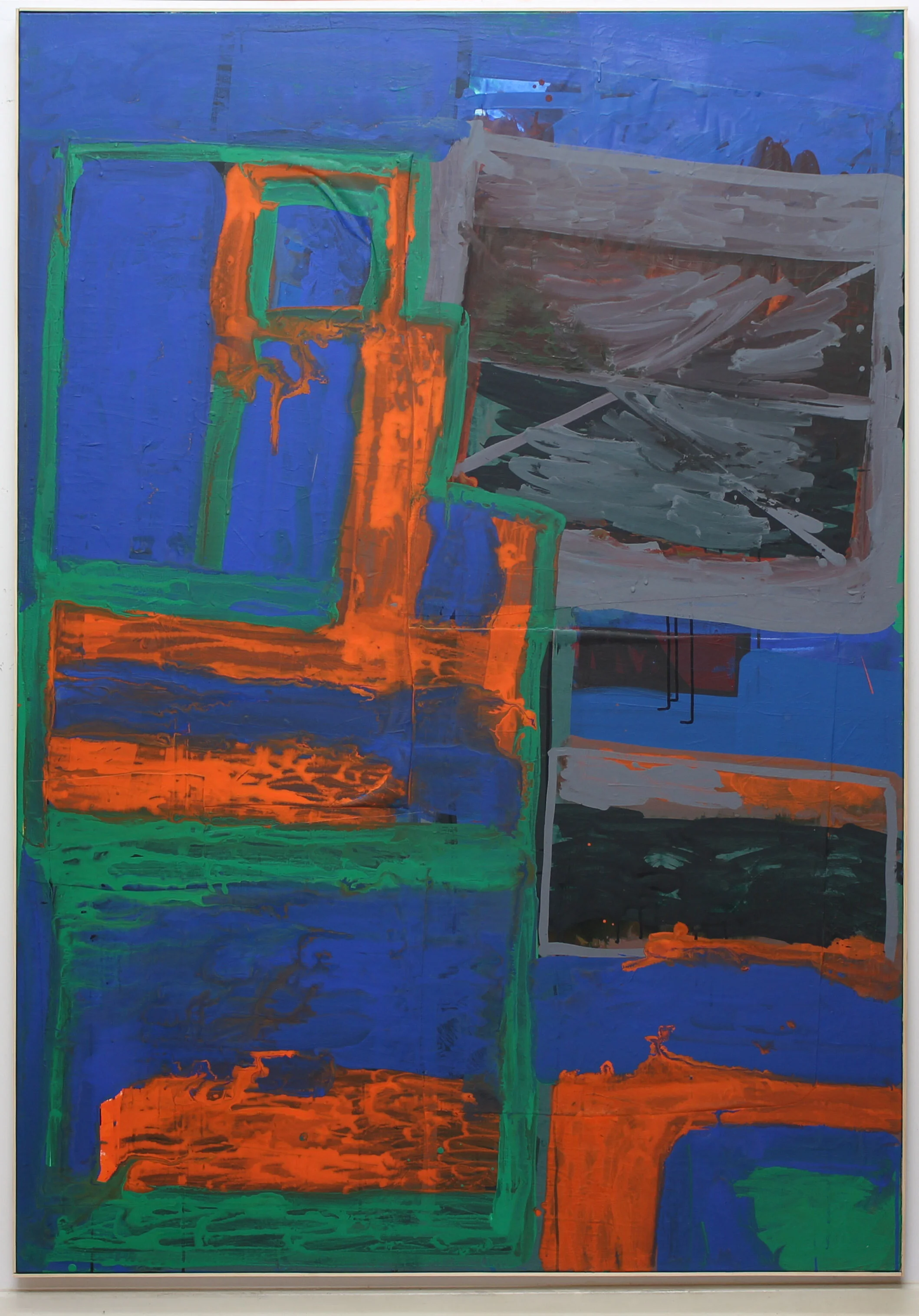  Lake Drape, collaged polyester and acrylic on canvas  170cm x 120cm, 2019 