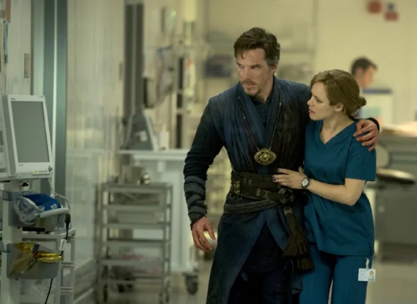 Pictured above: empowered, but nurturing female character who serves no purpose whatsoever but to stitch Strange at his convenience.