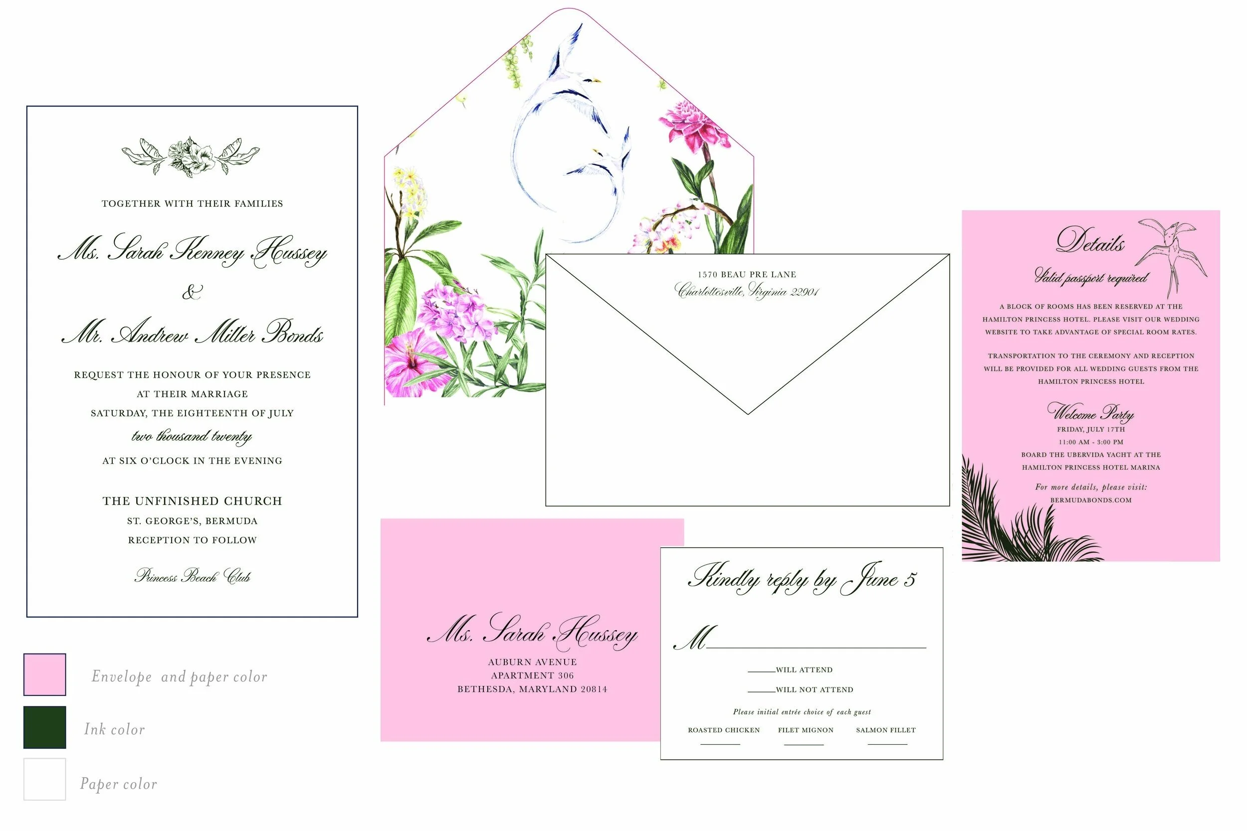 Bermuda Wedding Invitation Suite