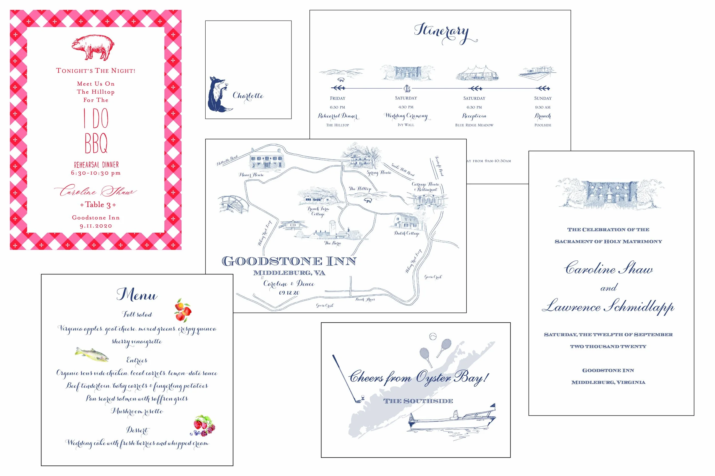 French Blue Wedding Day of Papers