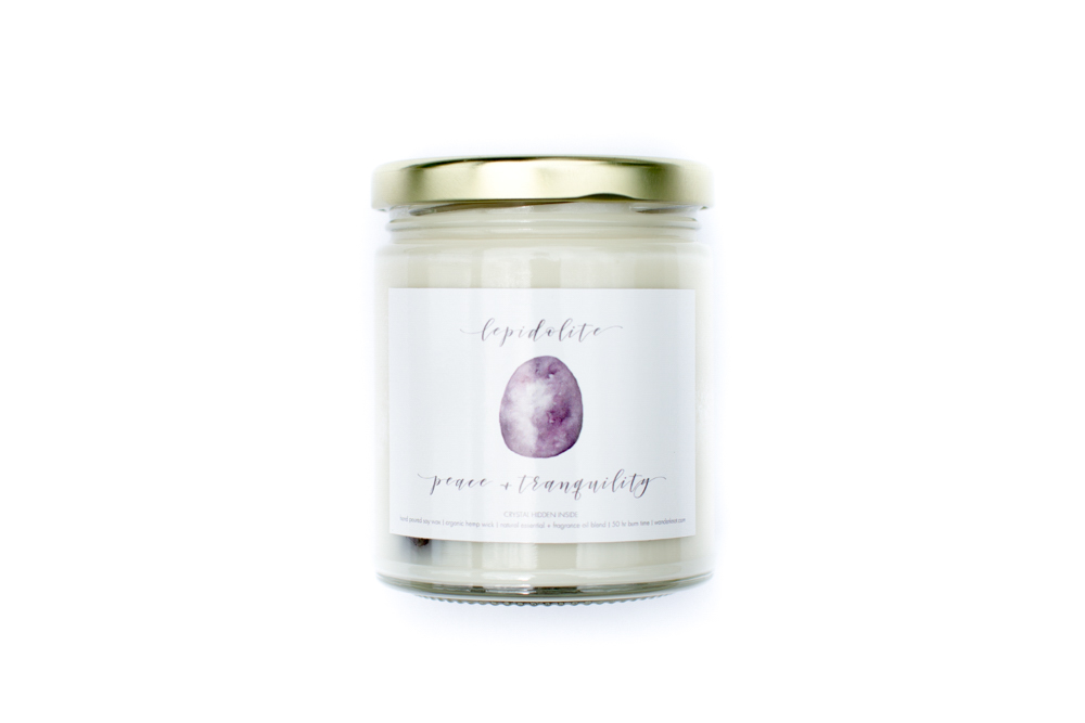 Metaphysical Crystal Candles | Lepidolite