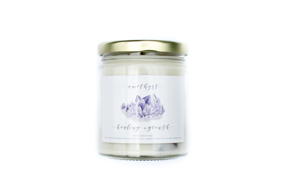 Metaphysical Crystal Candles | Amethyst