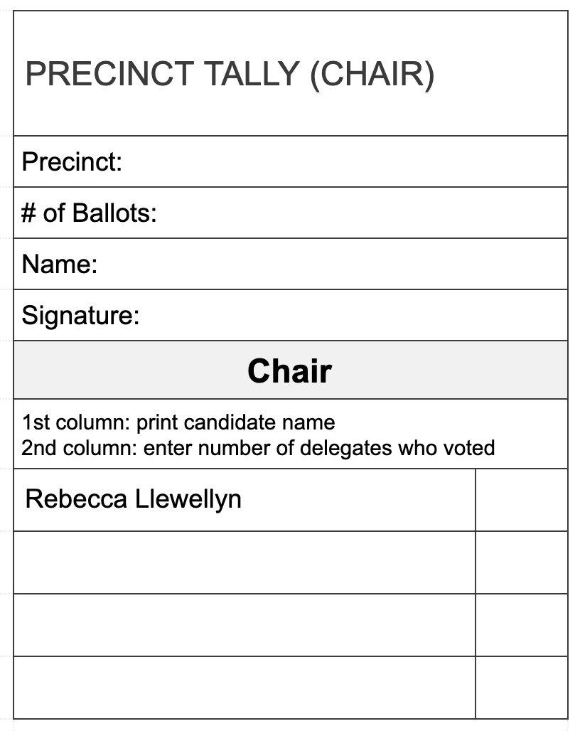 Precinct Tally