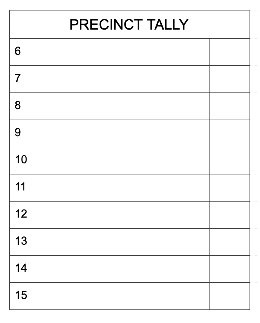 Precinct Tally (BACK)