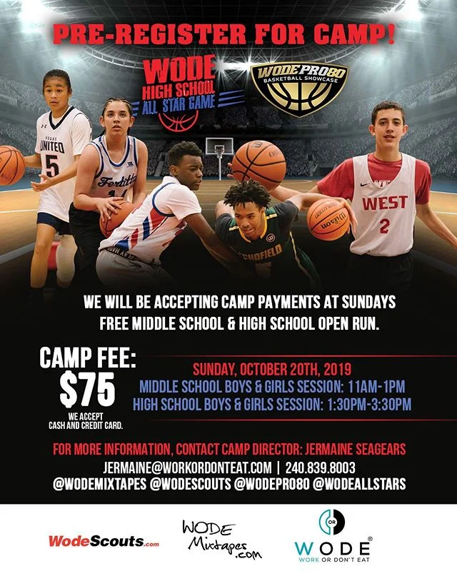 #WodeUPDATE‼️ We will be accepting @wodepro80 MS Showcase and @wodeallstars Frosh and Soph Payments at the Sunday&rsquo;s #WodeOpenRun.
.
.
.
Register at WorkOrDontEat.com