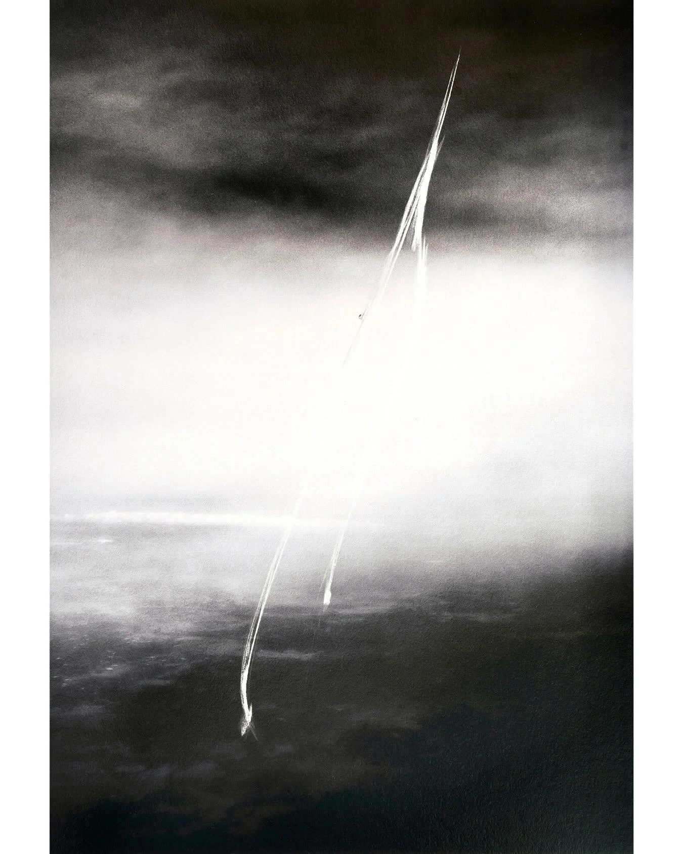 Thin Place 6376, 10x14&rdquo; hand-erased archival pigment print on metallic silver paper, unique, 2024.