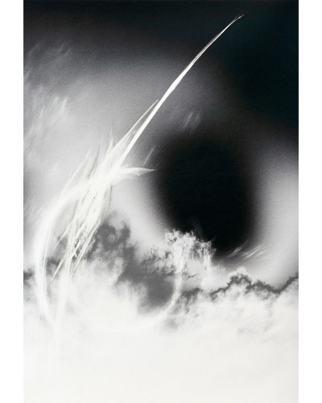 Thin Place 6218, 10 x 14&rdquo; hand erased archival pigment print on metallic silver paper, 2024