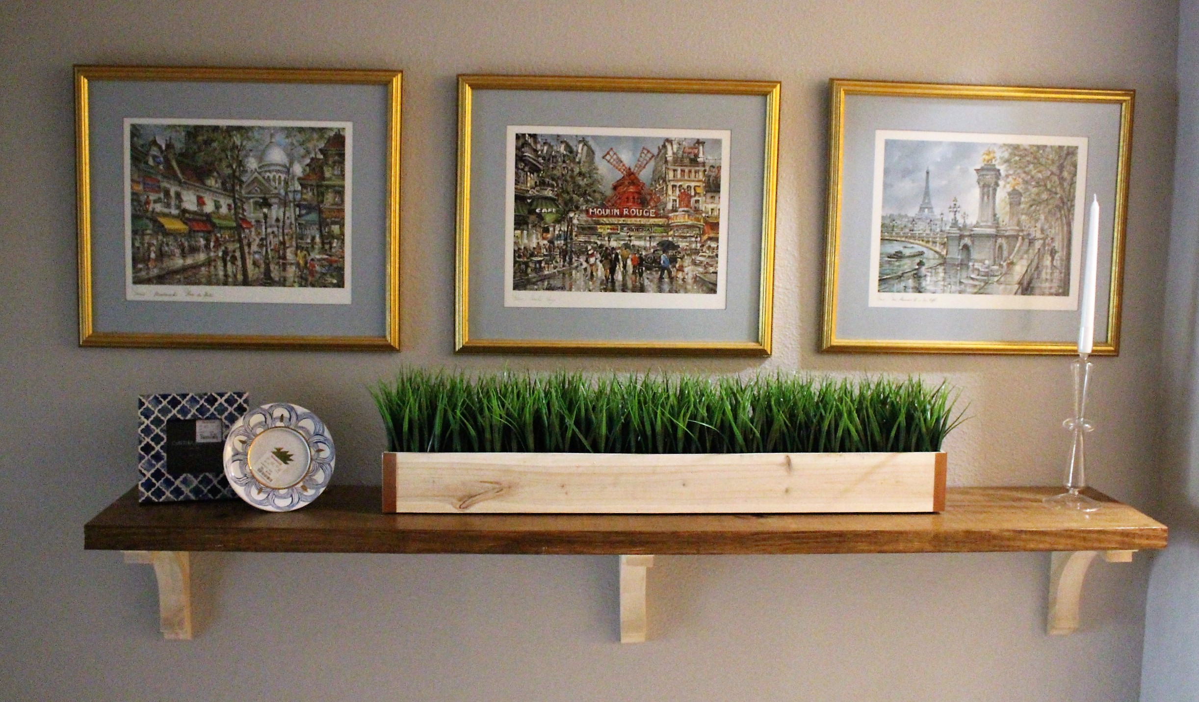 These watercolors were my mom's who was going to get rid of them. I saved them in a closet until I found the perfect spot for them in my home.
