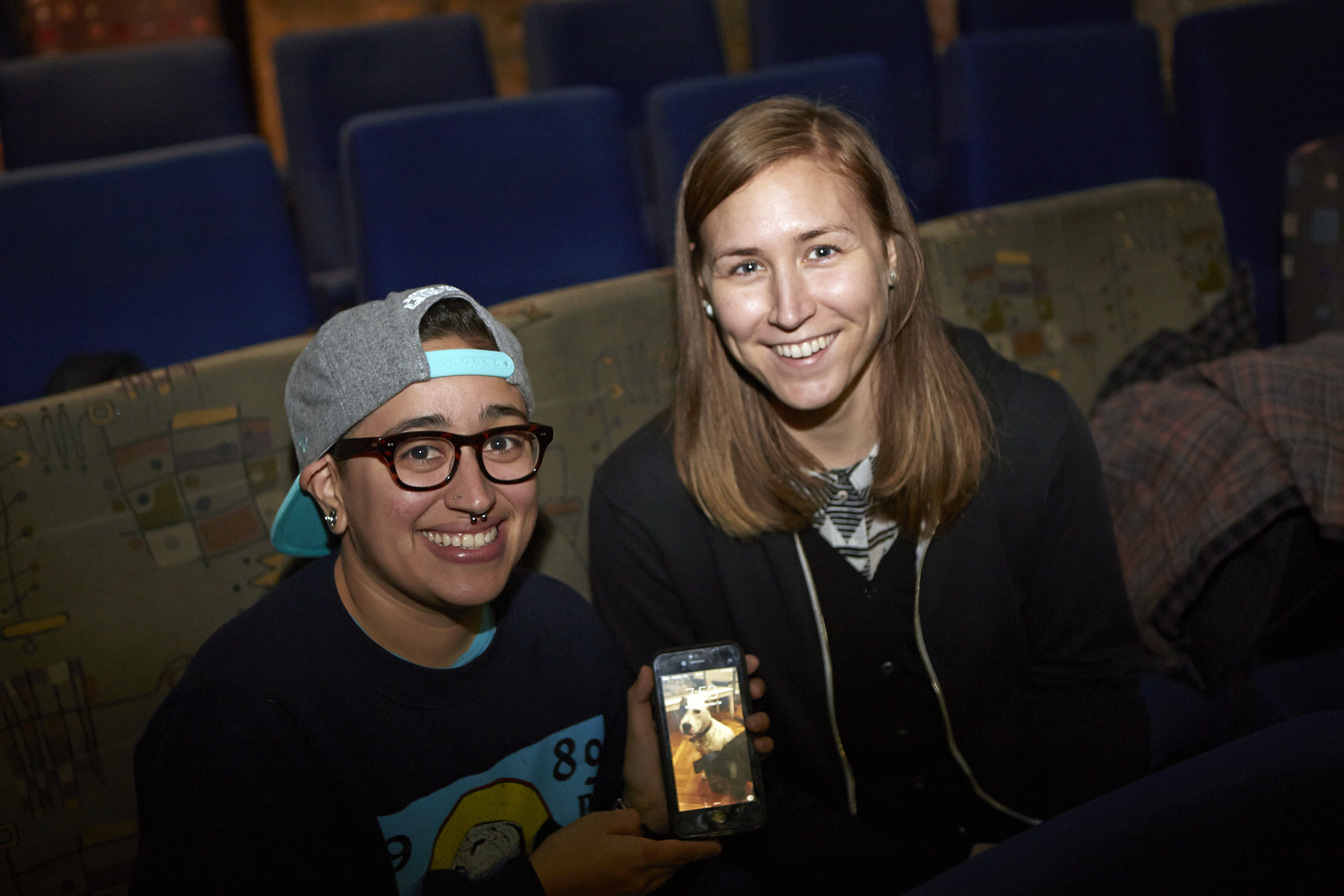  Queer|Art|Mentorship Fellow Mylo Mendez at the December 2015 screening of  Natural Born Killers. &nbsp;(Photo by Eric McNatt) 