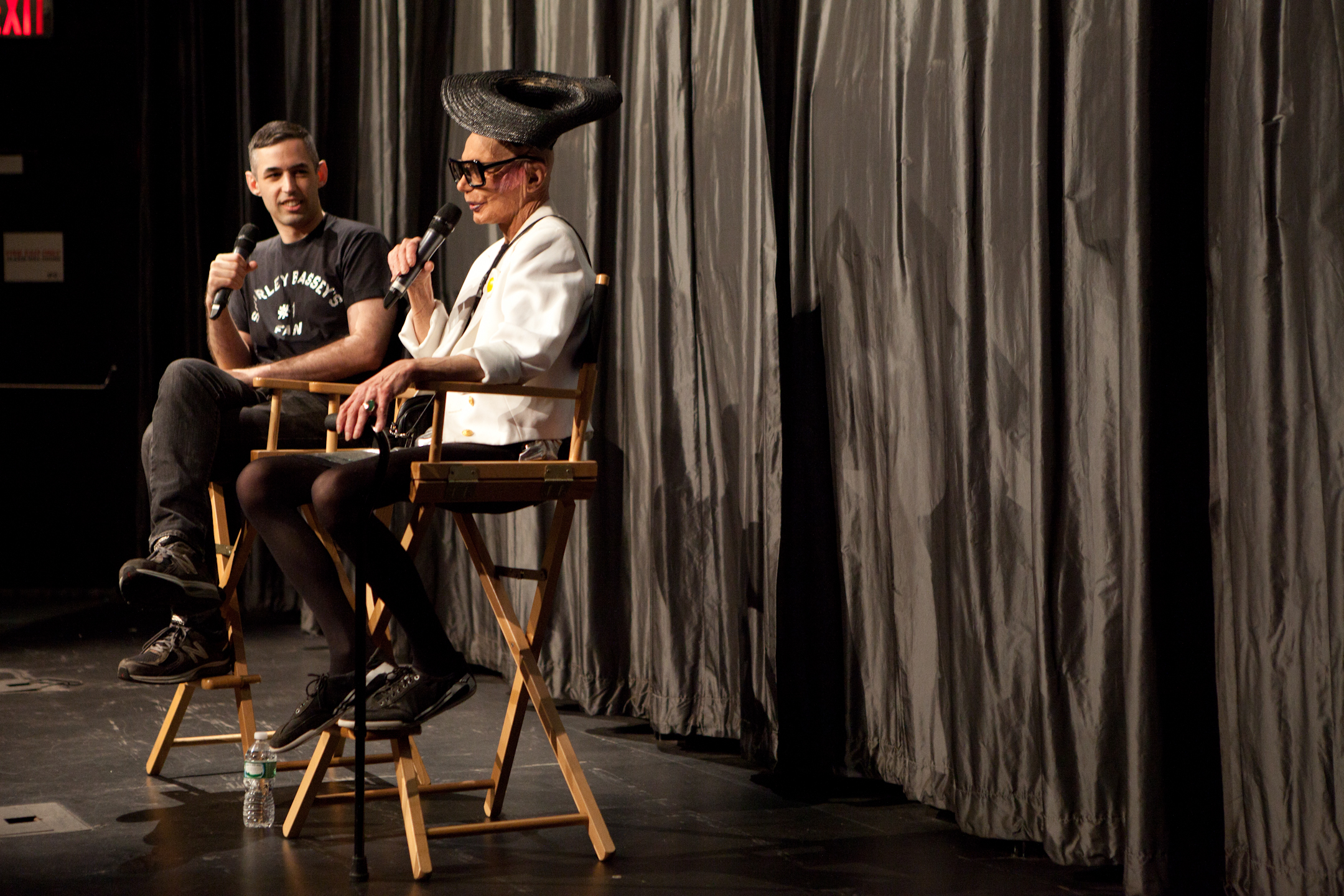  Co-curator Adam Baran on stage with special guest Flawless Sabrina at the August 2014 screening of  The Queen . (Photo by Ryan Morris) 