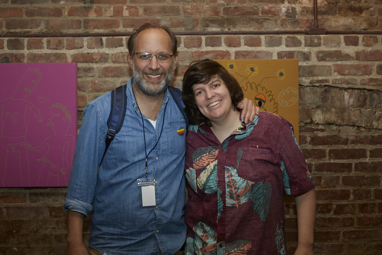 Ira Sachs & CWC at Caroline Wells Chandler Opening Reception for Queer|Art|Pride at Wythe Hotel, June 2017. (Photo by Eric McMatt)