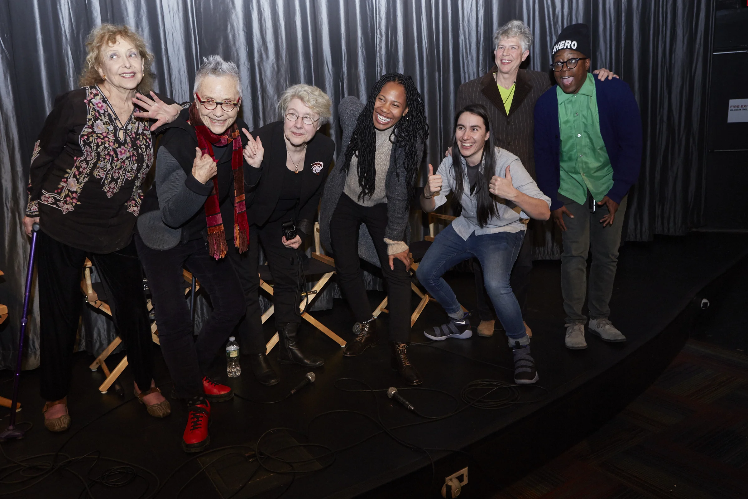 Carolee Scheenmann, Barbara Hammer, Martha Rosler, Fair Brane, Vanessa Haroutunian, Su Friedrich, and Cheryl Dunye (Photo by Eric McNatt)