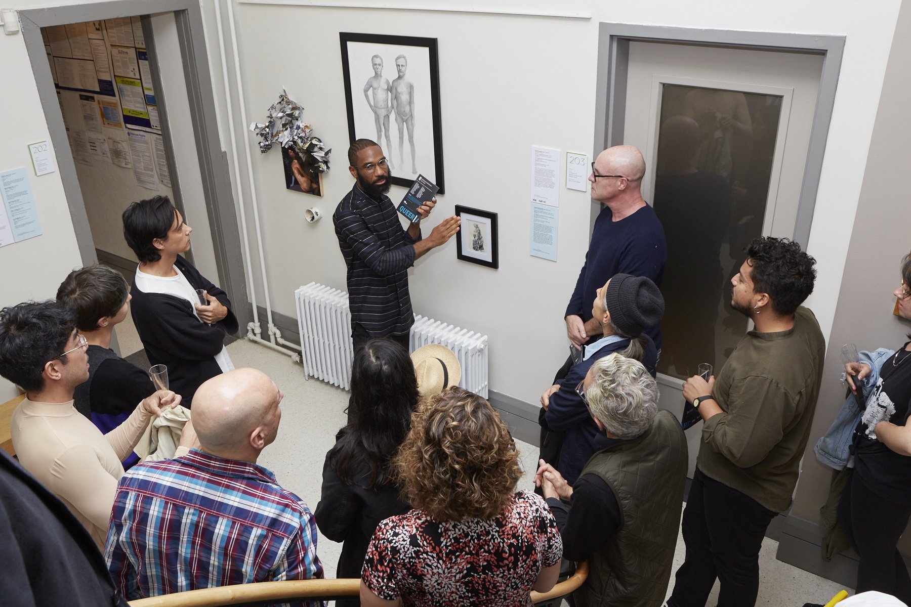 2017-2018 Queer_Art_Mentorship Fellow Justin Allen shares his work at the LGBT Center, where the 2018 Annual Party took place (image by Eric McNatt.jpg