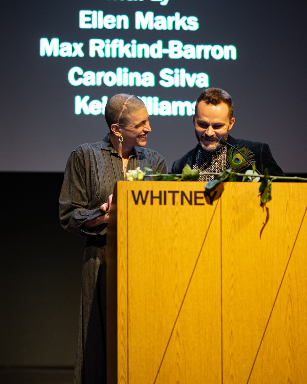  Travis Chamberlain and Río Sofia presenting at the 2021 Annual Party. 