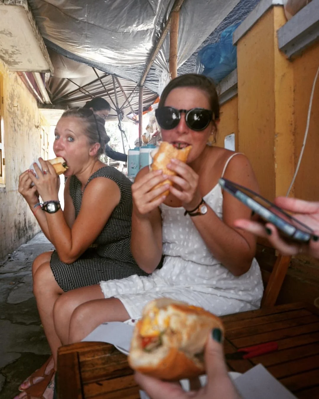 Eating Bahn Mi with my favorite gal, Ally, in Vietnam