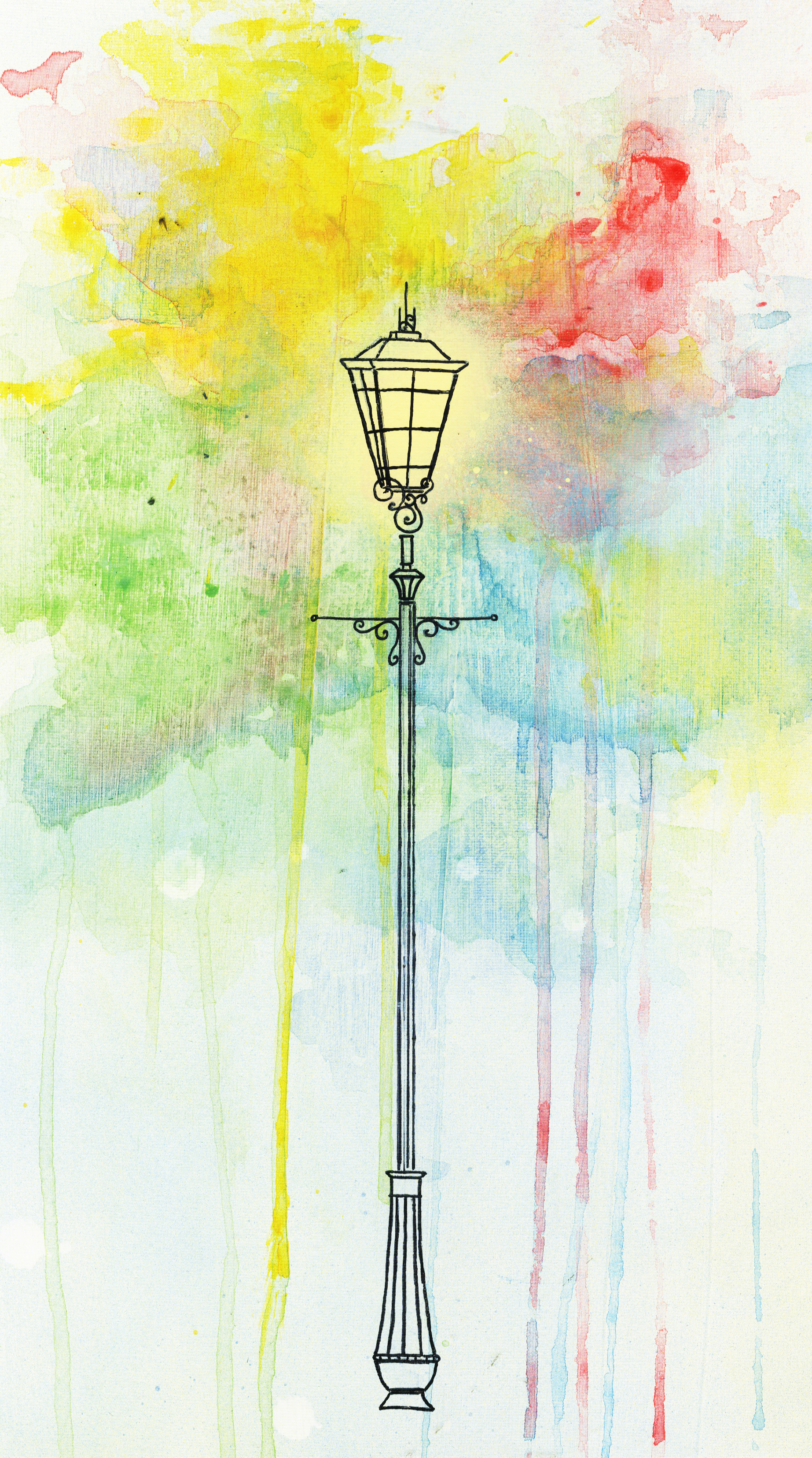 Water color and spray paint on canvas