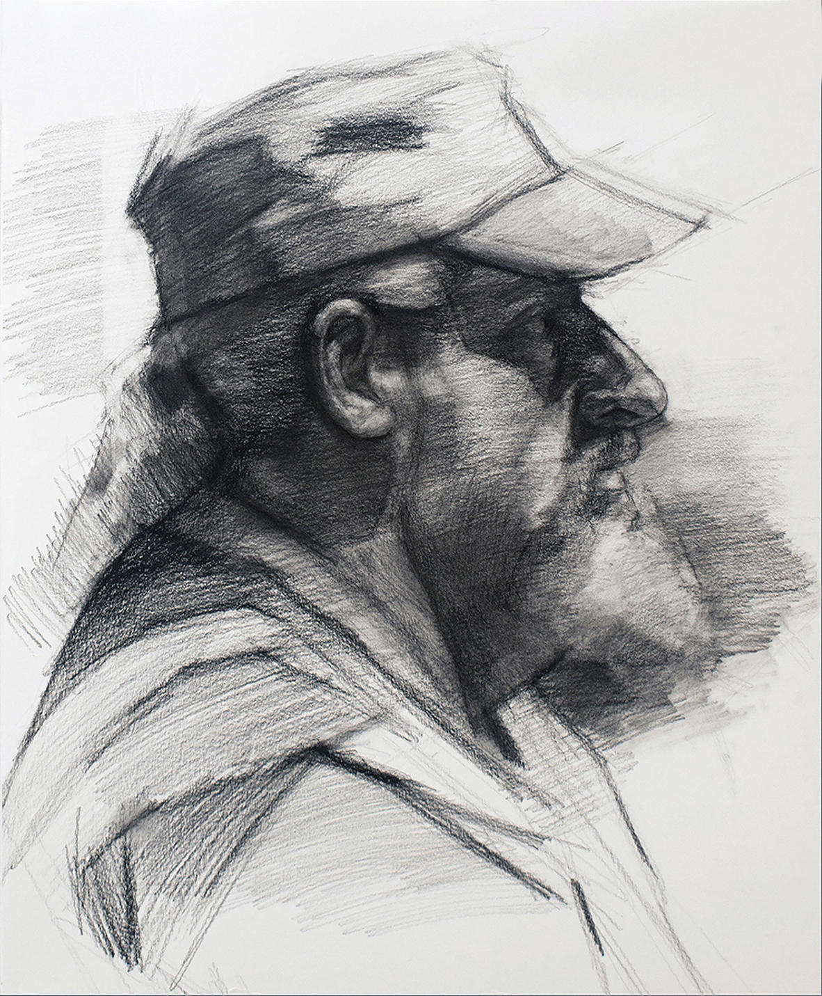   Scott in Profile  Charcoal on Paper 15" x 20" 