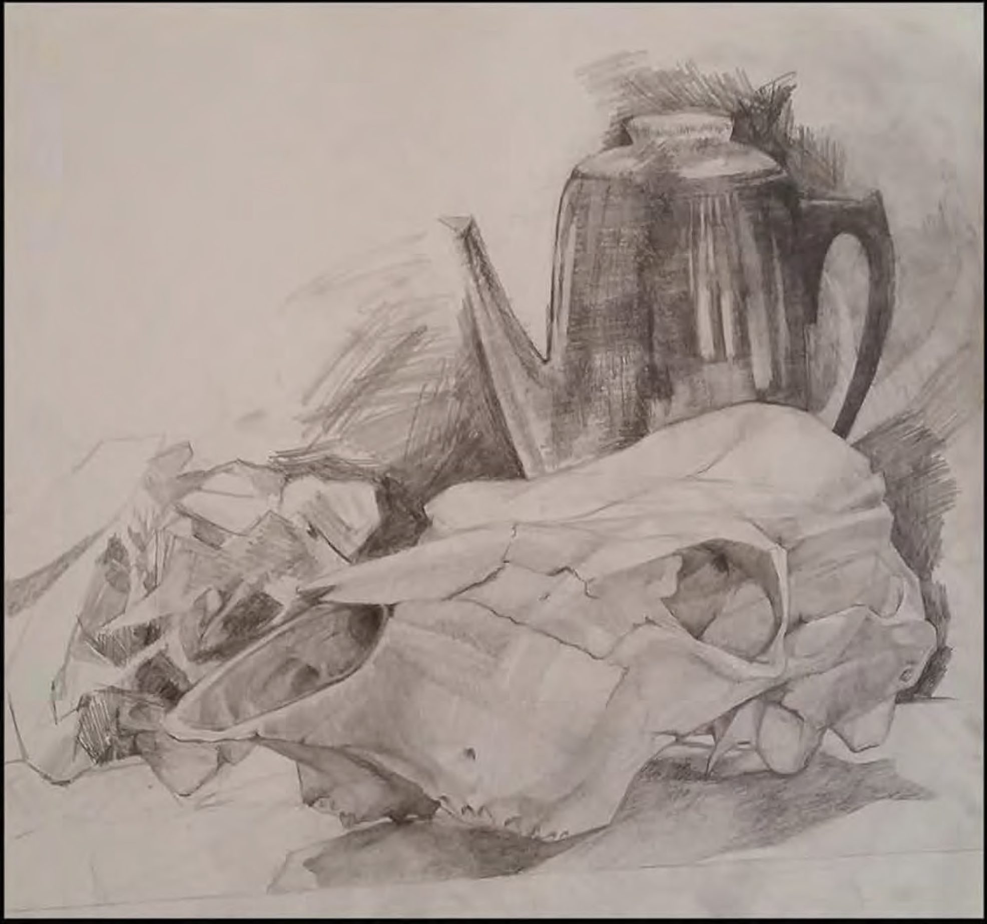   Drawing II: Four Day Still Life  Graphite on Paper 18” x 24” Saint Louis Community College–Meramec 