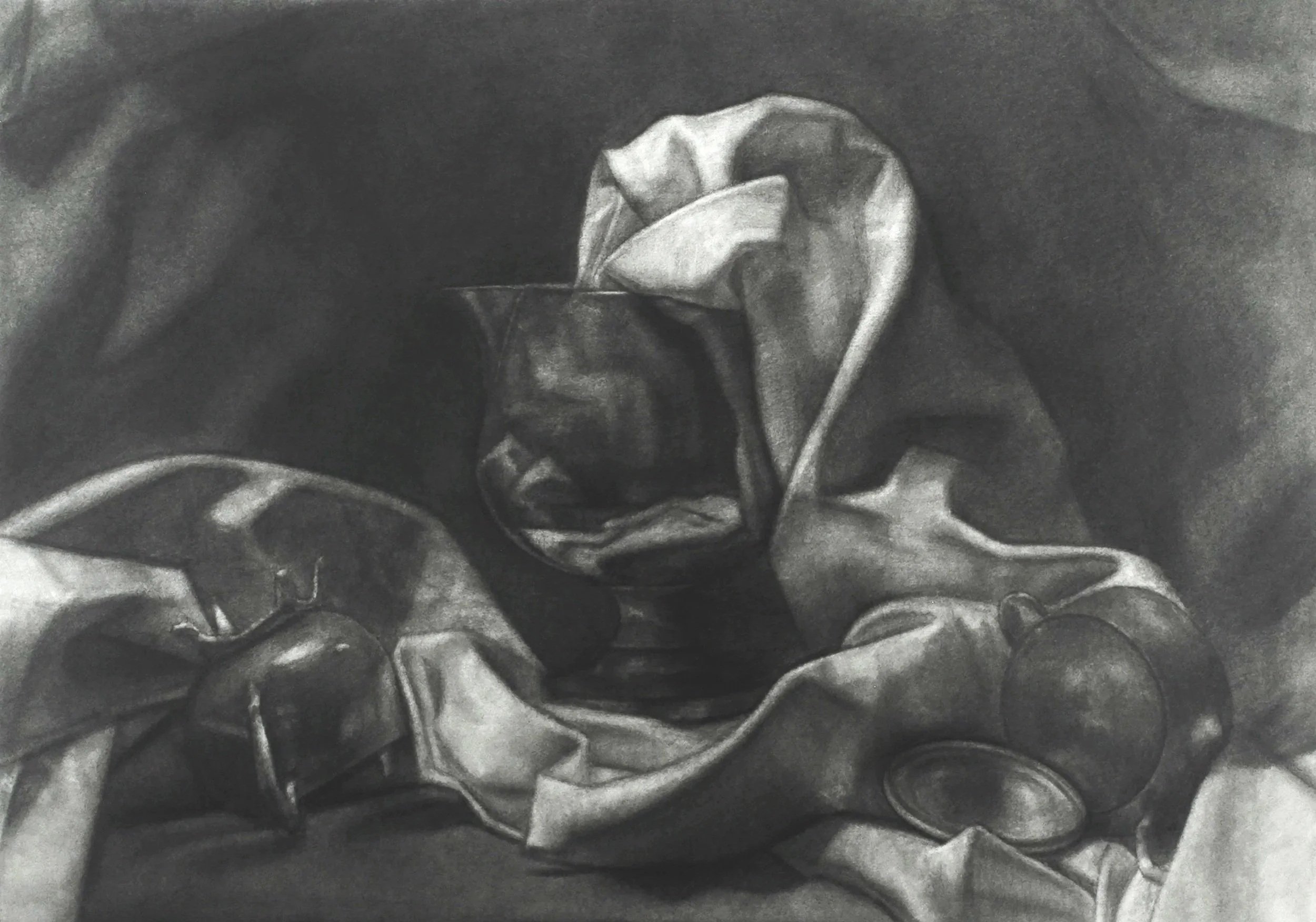  Silver and Cloth  Graphite on Paper 22” x 26”