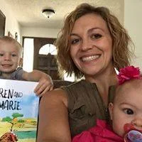My cousin Adrienne and her two wonderful children after receiving their copy of the first book in the series.