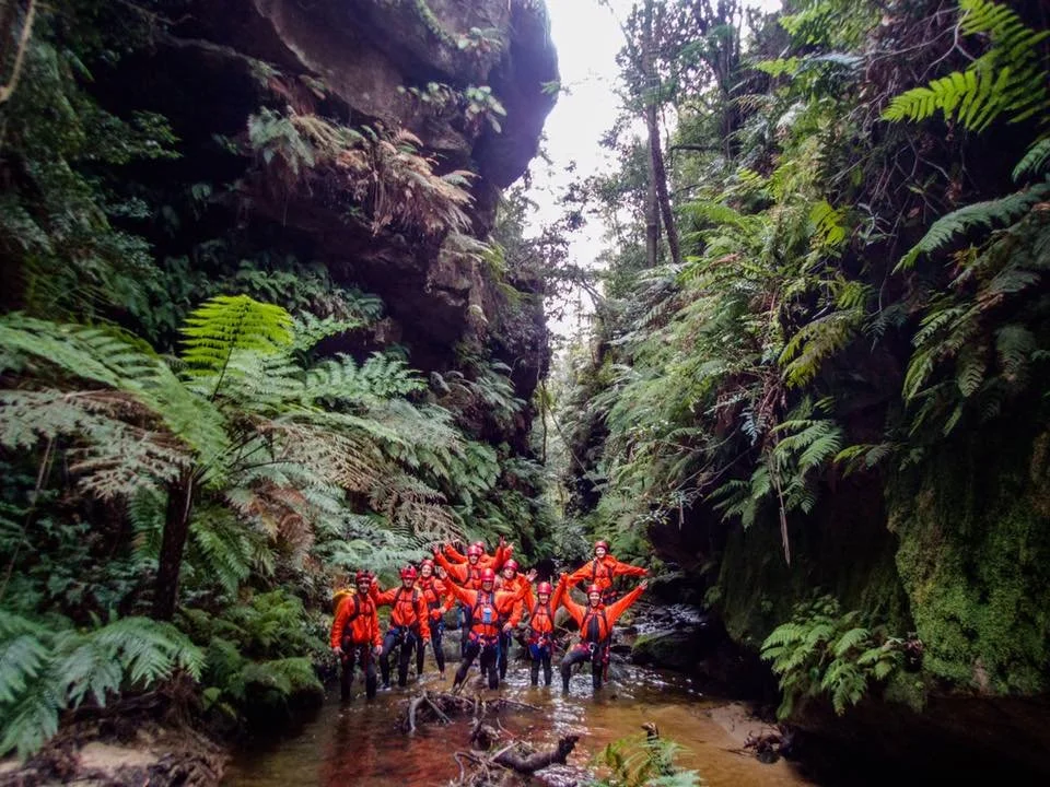 Canyoning Blue Mountains team building day from Sydney