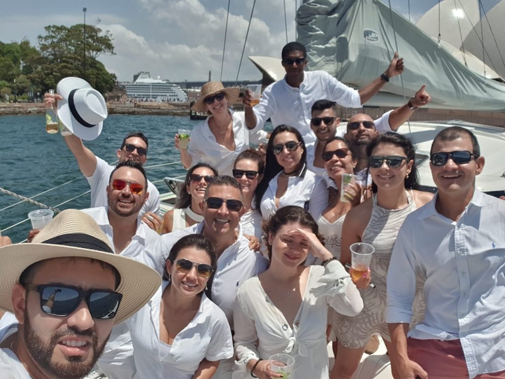 Charter yacht work Christmas party Sydney Harbour
