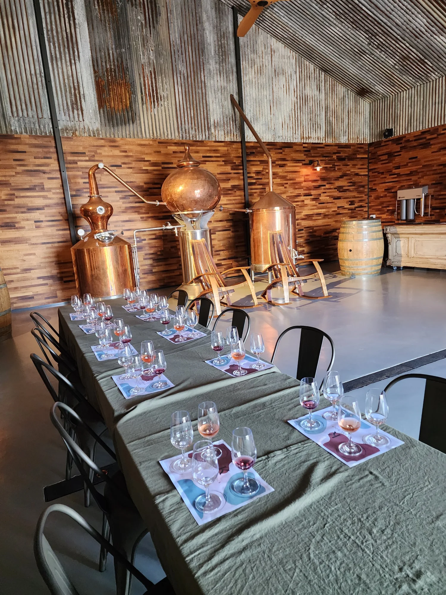 Spirit tasting paddle at Archie Rose distillery on a Sydney tour