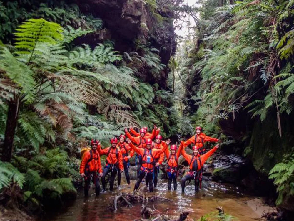Canyoning Blue Mountains work Christmas party from Wollongong