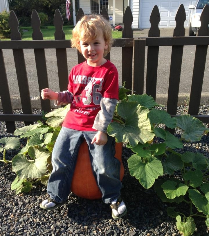 He is so proud when he sees our garden grow.