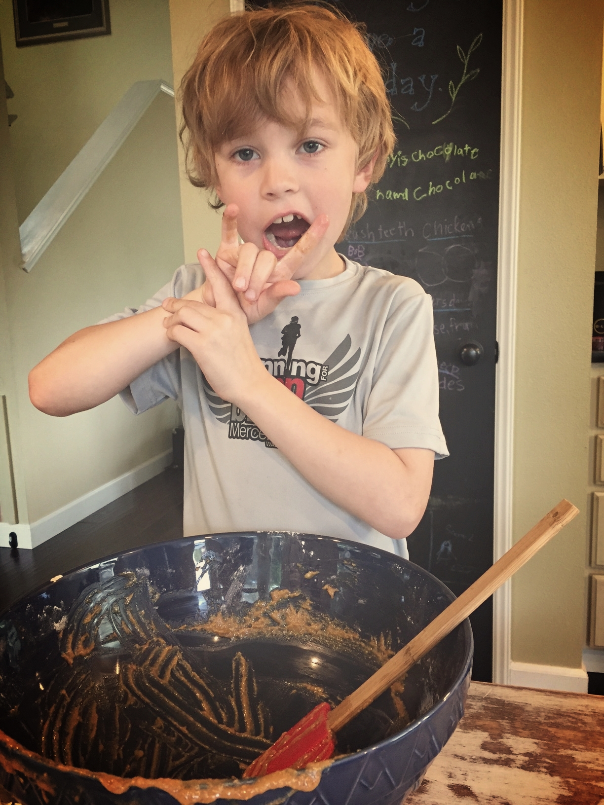 Licking the bowl is a fun part of the learning. 