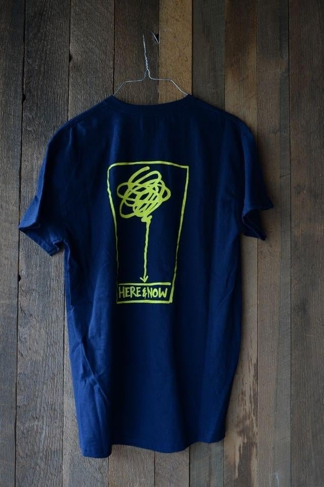 Navy Blue w/ Safety Green Shirt — Here & Now Brewing Company