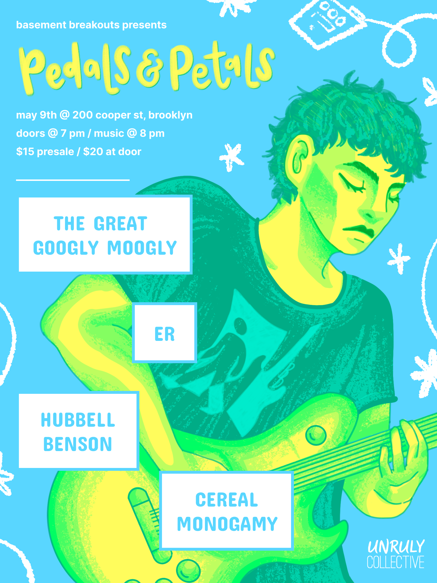 Pedals and Petals Ft: The Great Googly Moogly, ER, Hubbell Benson, Cereal Monogamy