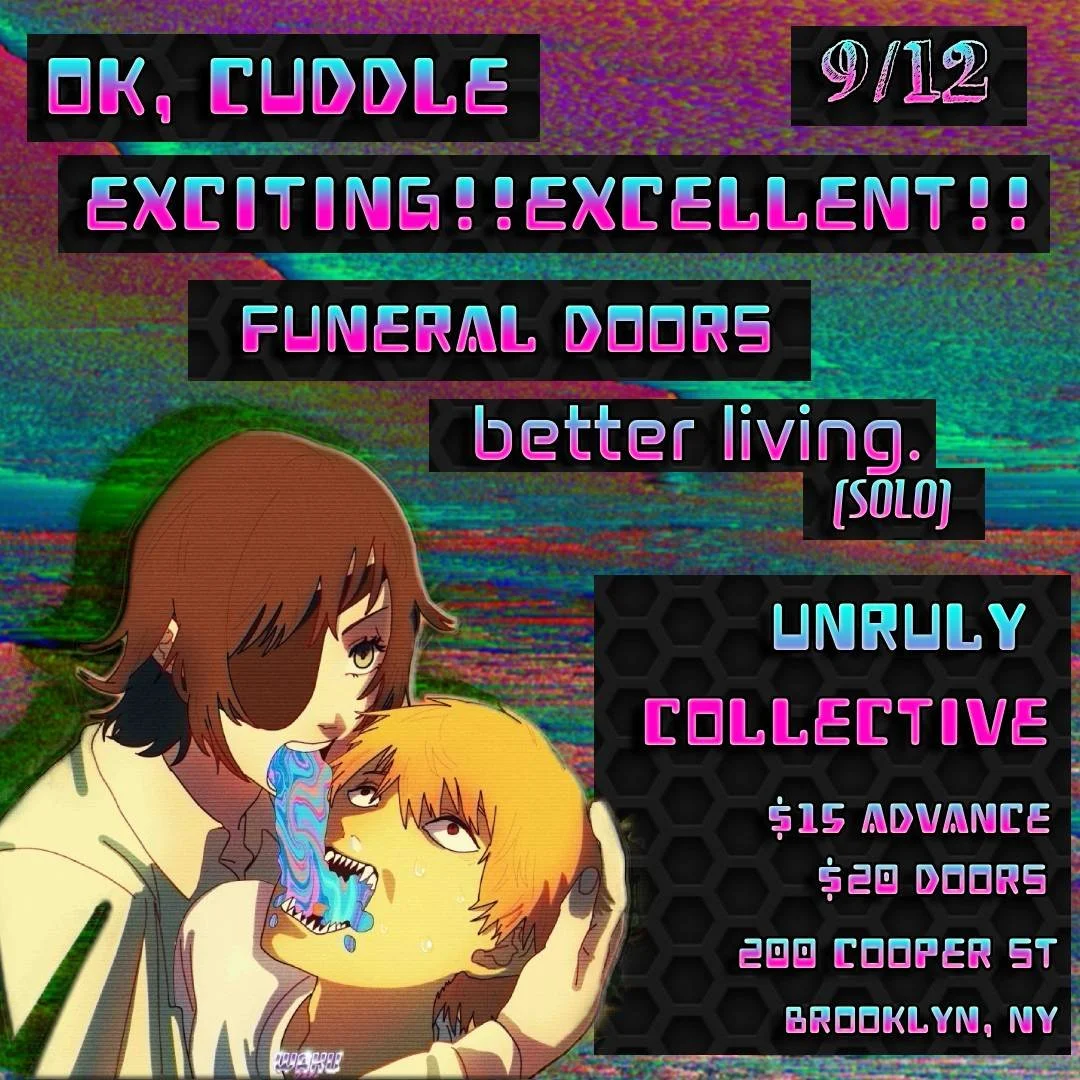 OK Cuddle, Exciting Excellent!!, Funeral Doors, better living. (solo