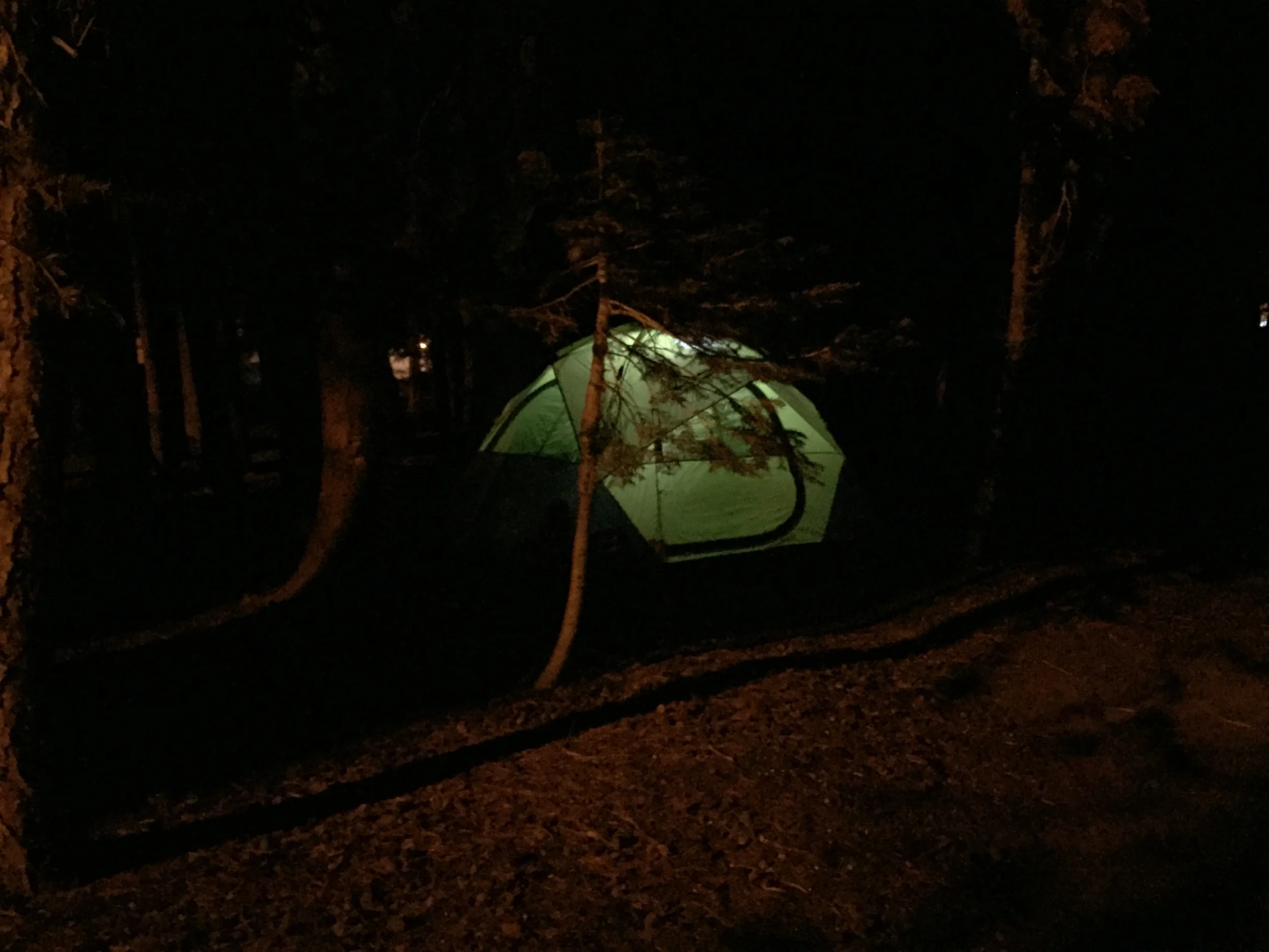 I love seeing all the tents glowing at night.